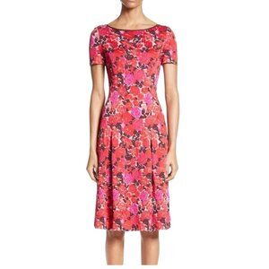 St John Collection Indian Rose Blister Jacquard Dress